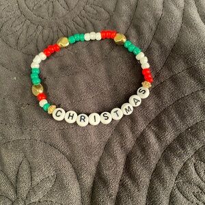 Festive Christmas Beaded Stretch  Bracelet
